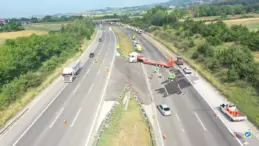 Anadolu Otoyolu’nda Üstyapı Onarım Çalışması